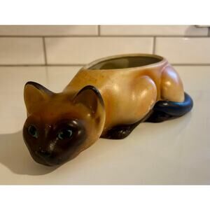 Vintage Ceramic Siamese Cat Planter